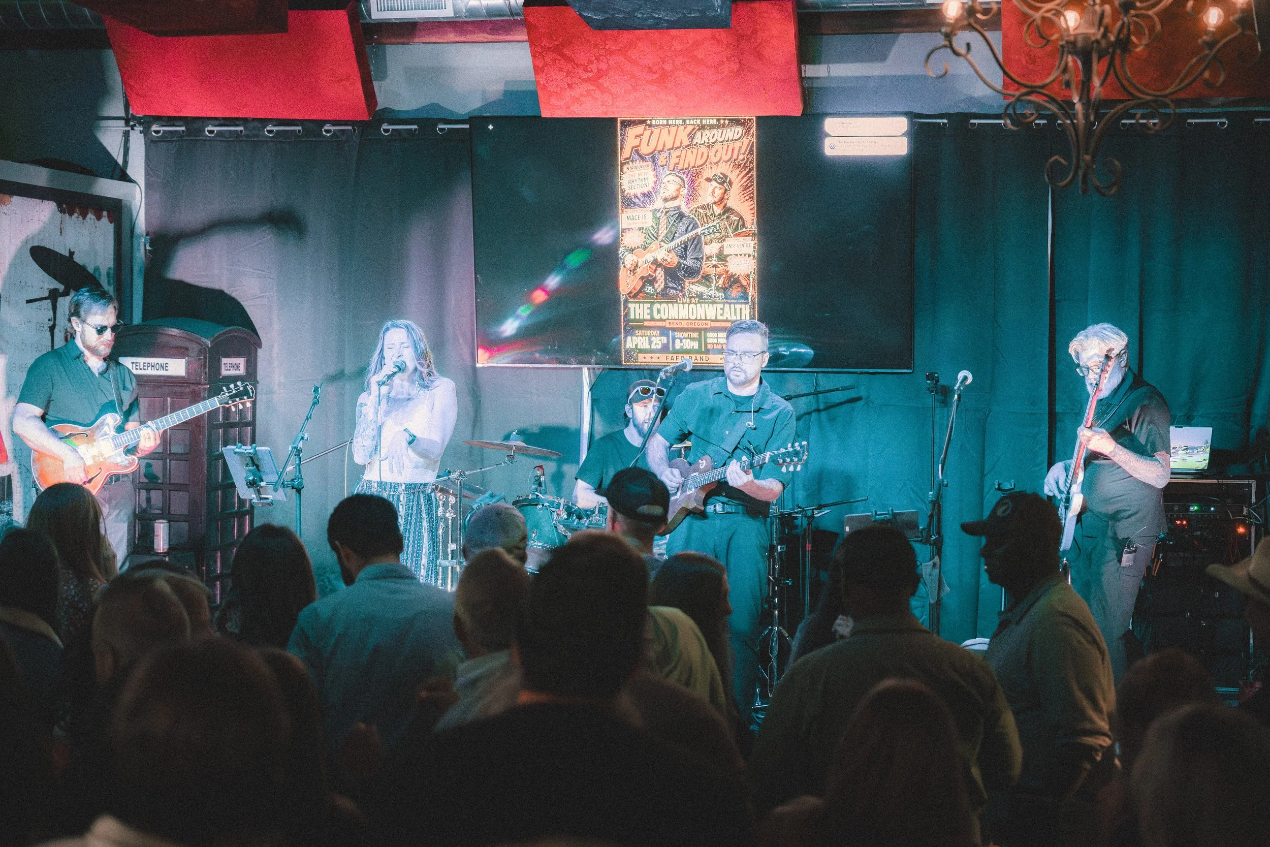 Funk Around & Find Out performing for a live audience.