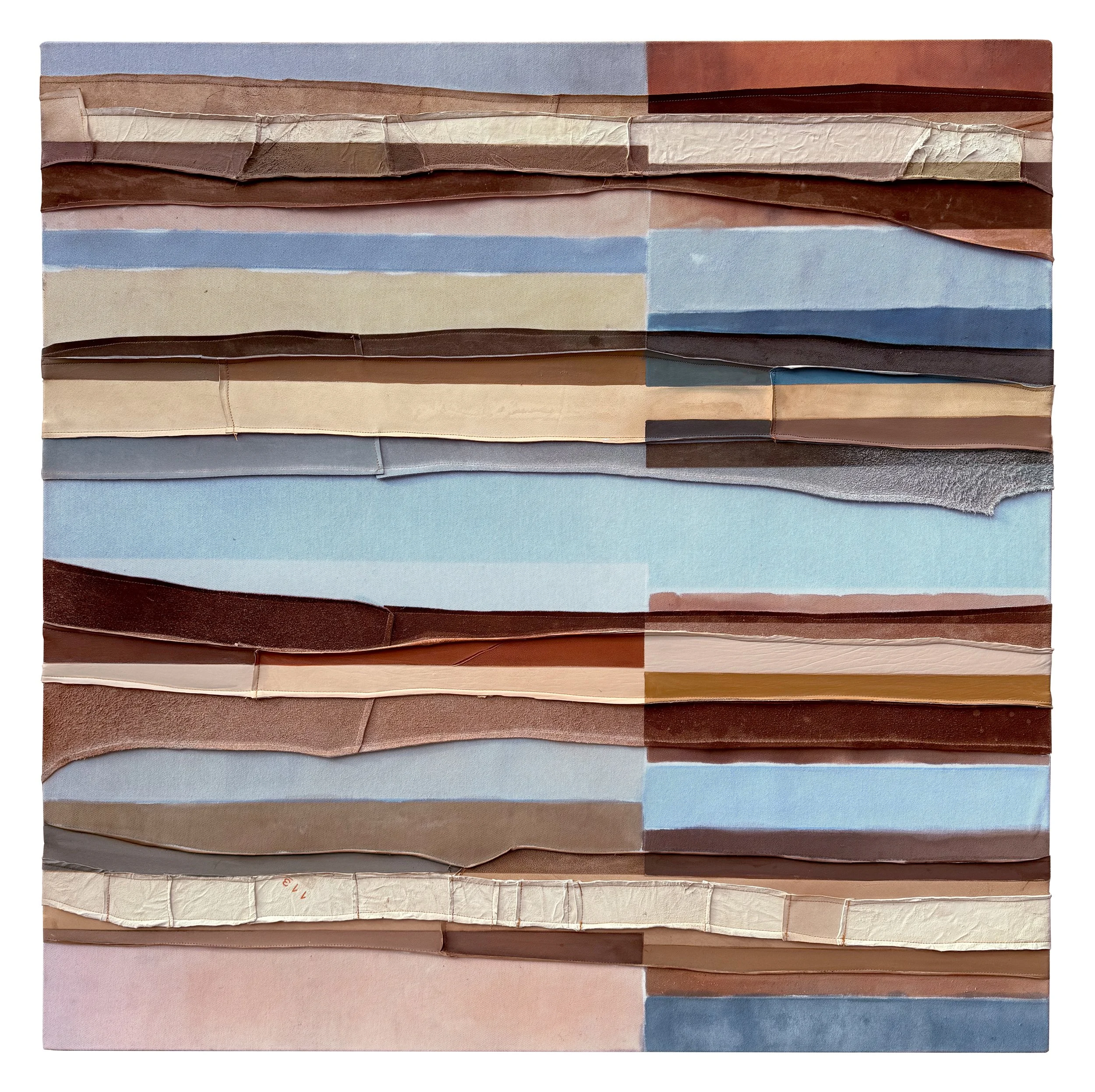 ENCOMPASS
2025
Mixed media on repurposed denim
& textiles incorporating recycled leather.
48”x 48"