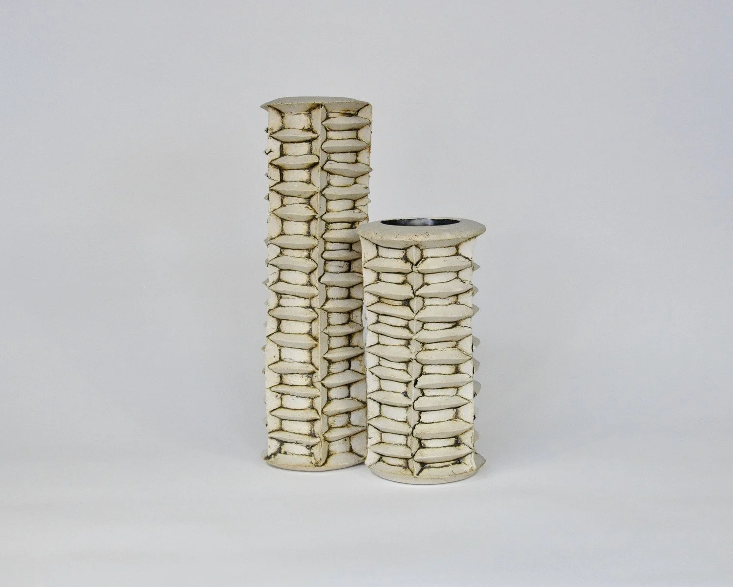 Grid Vase in Ivory - Short&tall.jpg