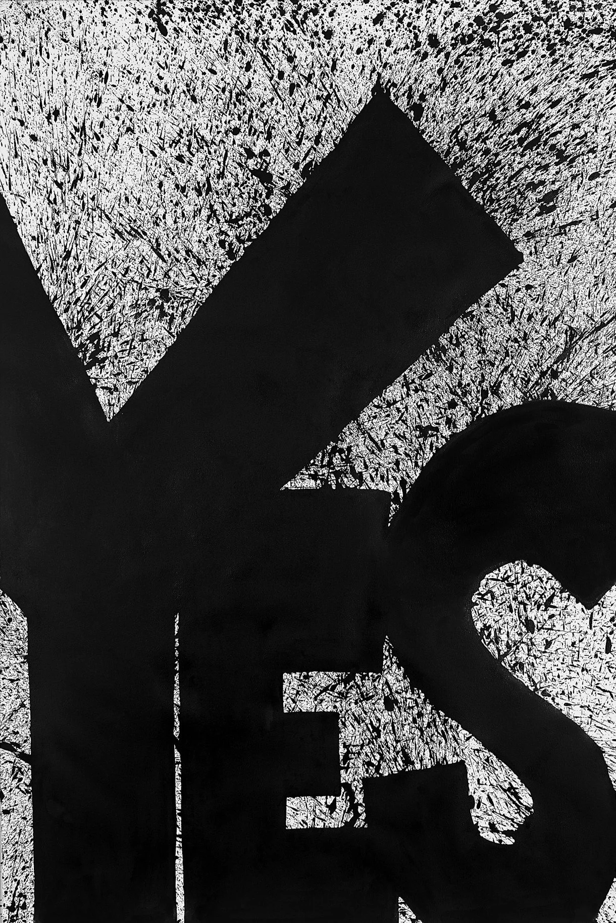 YES N005.19, Sumi Ink on Paper, 68 x 45 in