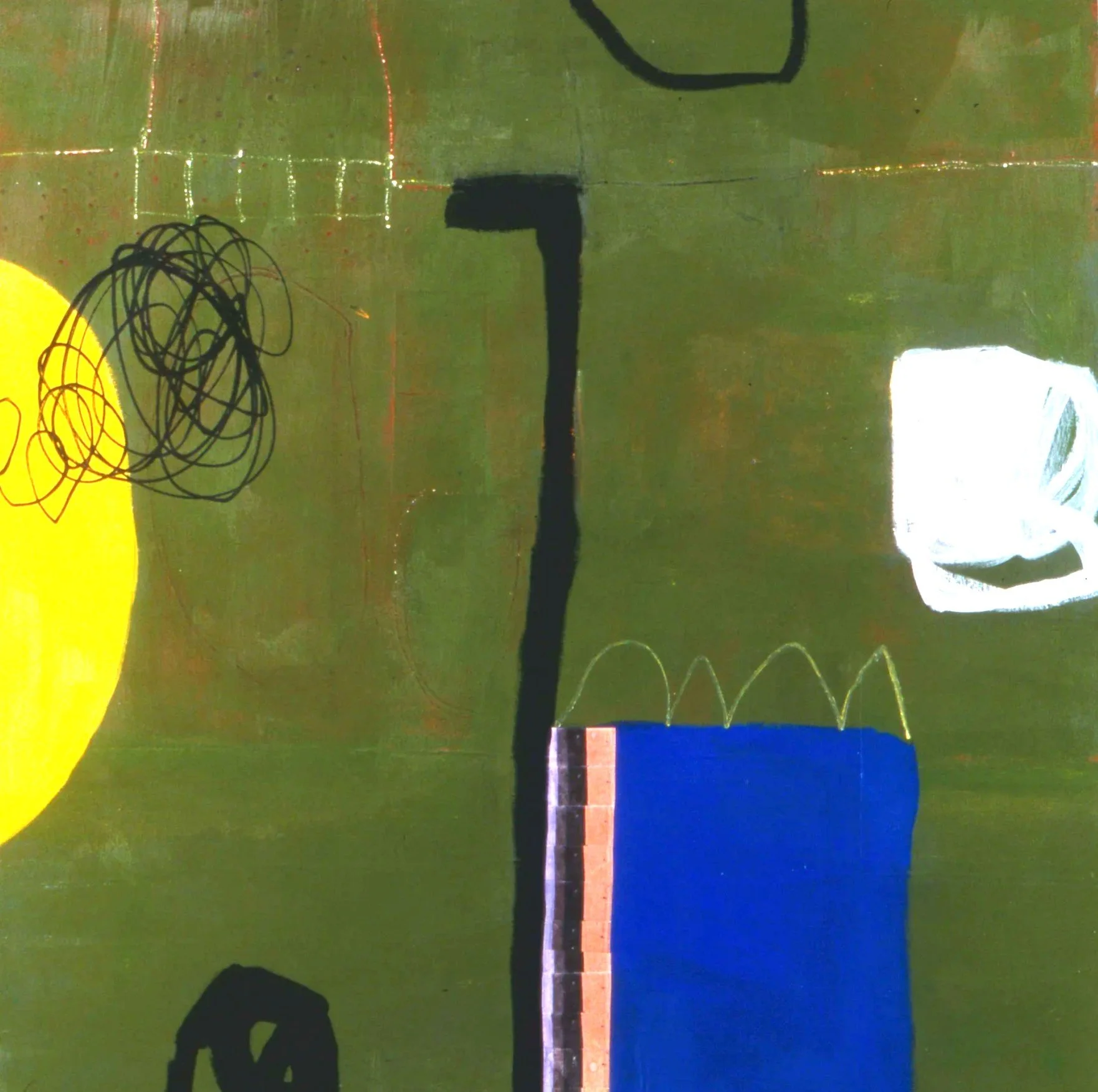 Observations in Green 5, Mix Media on Wood Panel, 48 x 48 in 