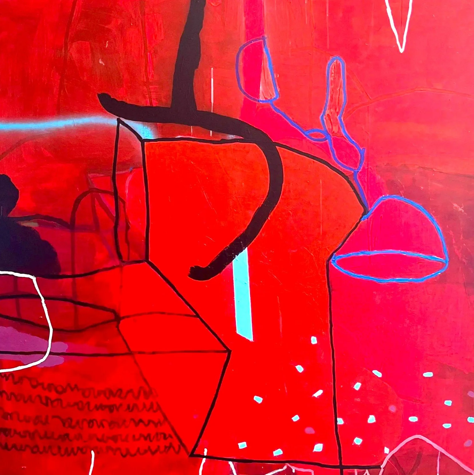 Ruby, Mix Media on Wood Panel, 48 x 48 in 