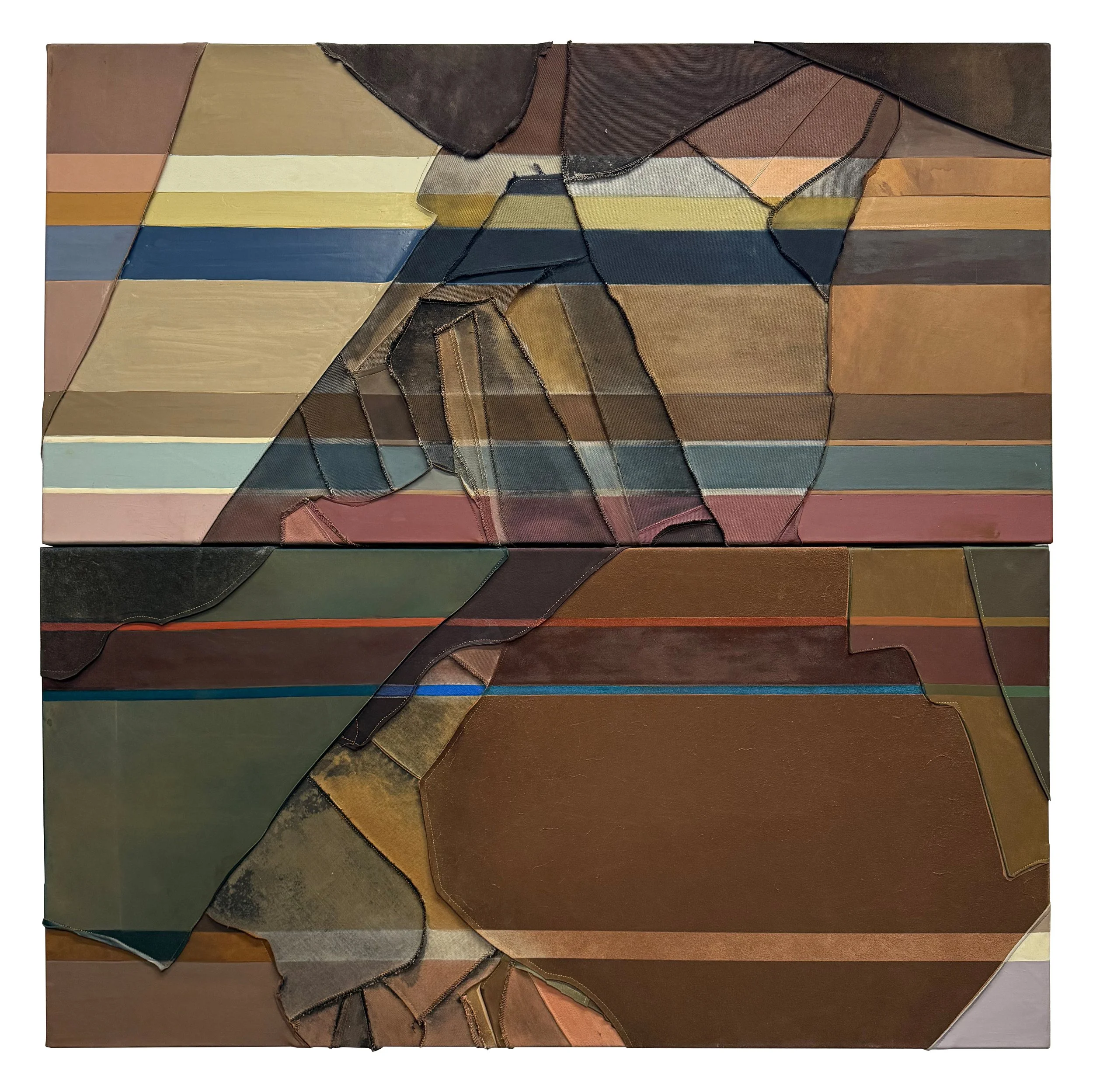 ENCOMPASS
2025
Mixed media on repurposed denim
& textiles incorporating recycled leather.
48”x 48"