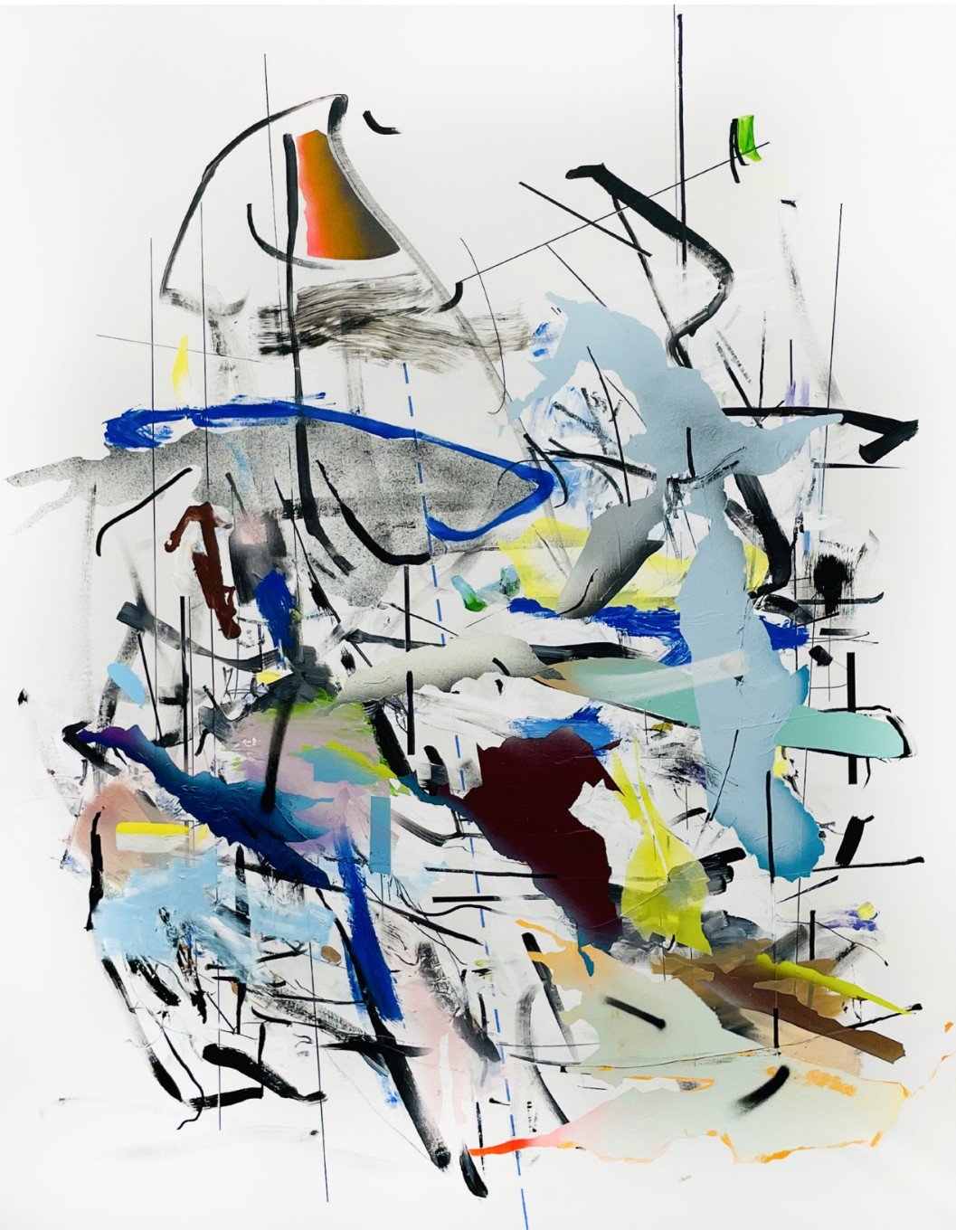 Crossing Currents
Movement and tension between the
visible and the intangible.
70 x 57 inches
Acrylic paint on canvas
2024