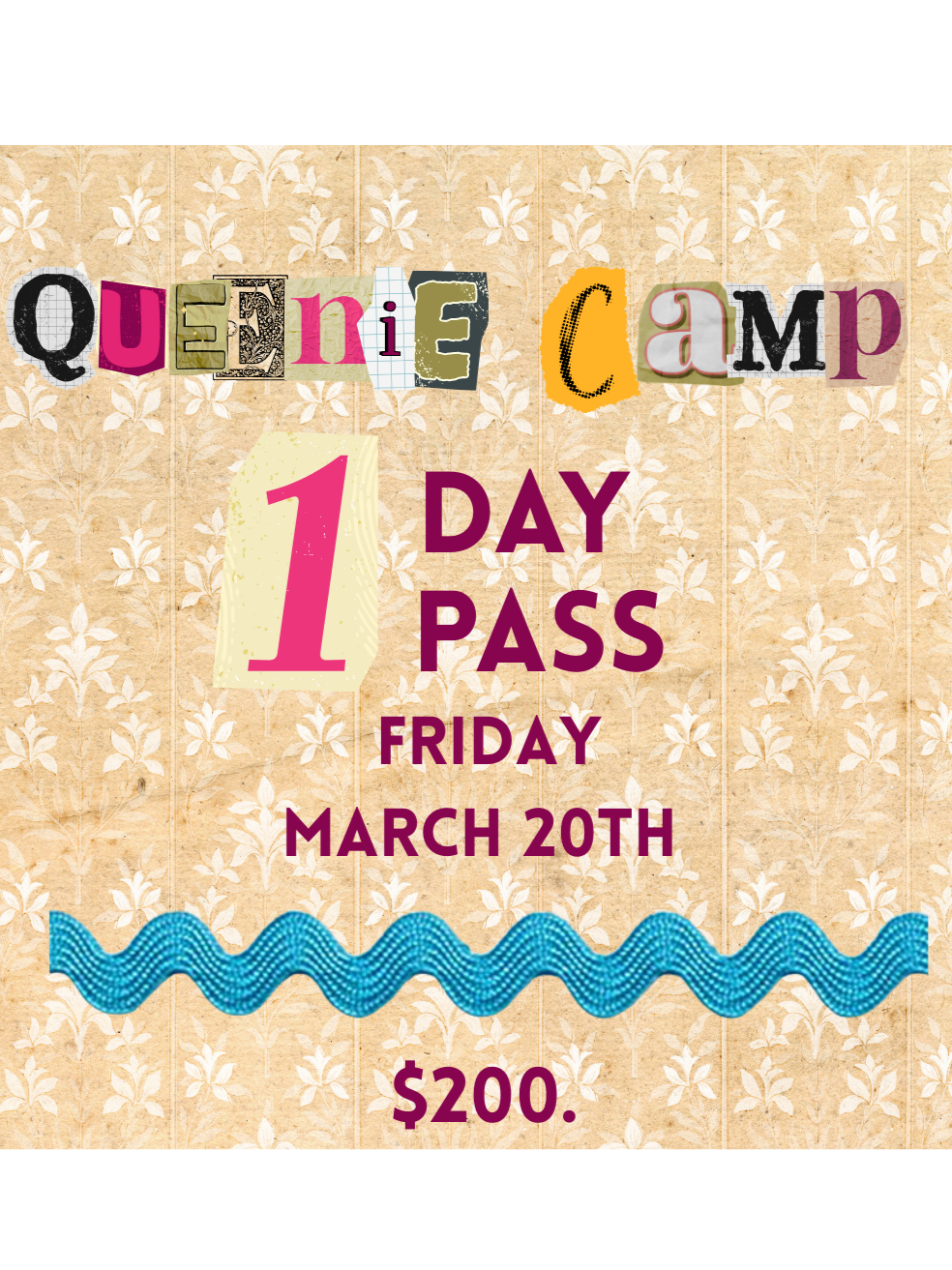 Queenie Camp one day pass The Crafty Mineral Point Wisconsin