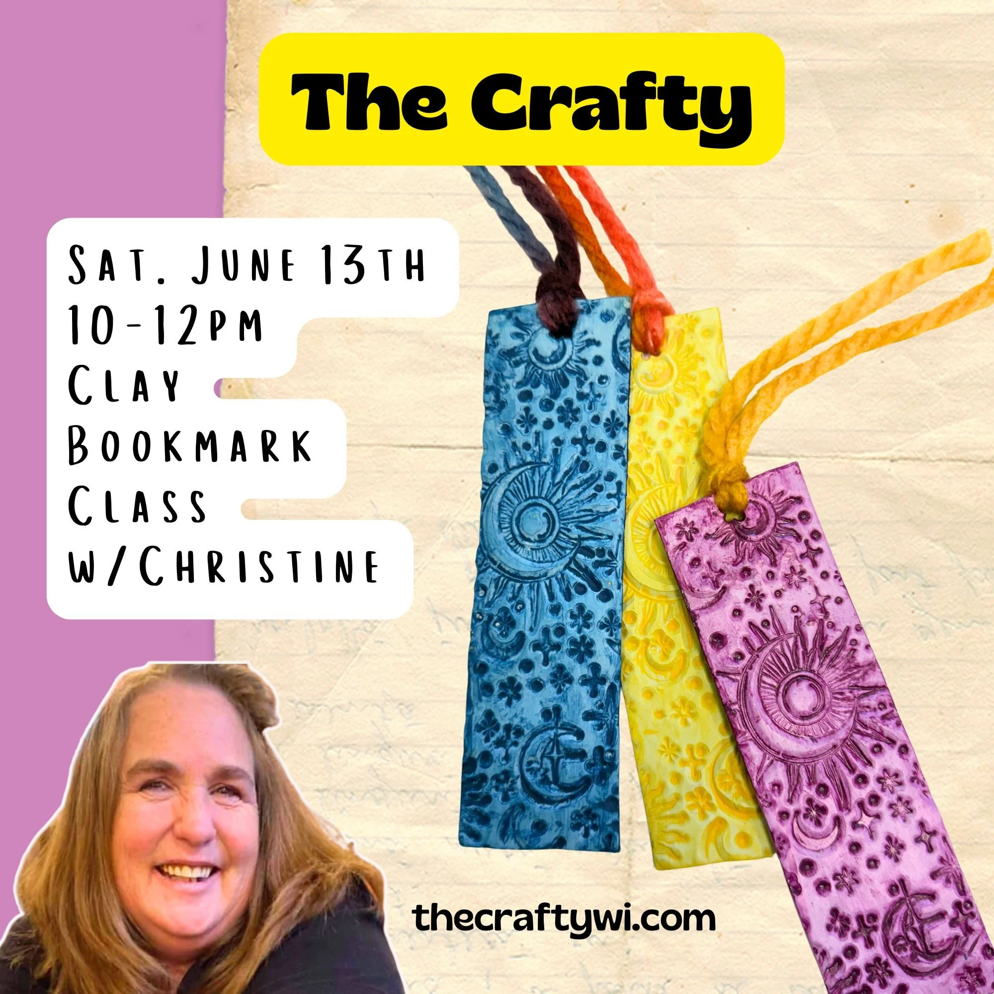 Bookmark Clay Class w/Christine June 13th- 10am-12pm