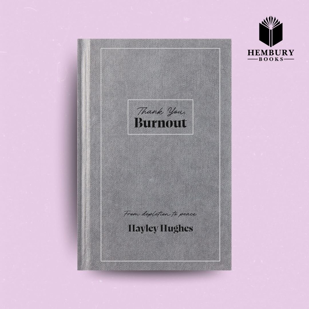 Thank You, Burnout book cover with Hembury Books logo on purple background, advertising the Thank You, Burnout book launch at Better Read Than Dead Bookshop in Sydney in April 2026. Thank You, Burnout is a personal transformation memoir.
