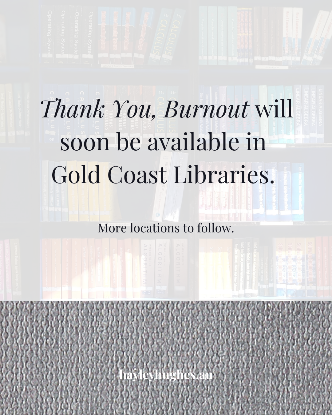 Bookish background image with text overlay.