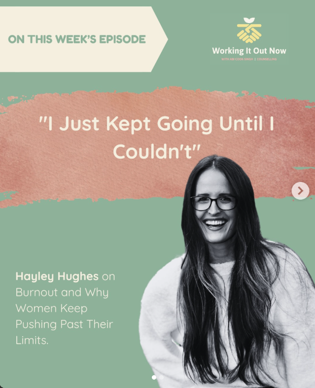 Hayley Hughes speaking on the Working Her Out Podcast