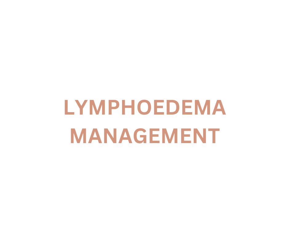Text reading 'Lymphedema Management' on a white background.