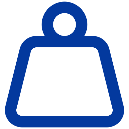 Icon of a blue weight scale.
