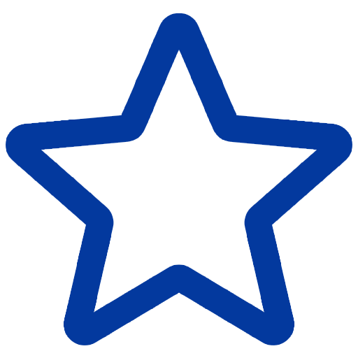 Blue outlined five-point star on a black background.