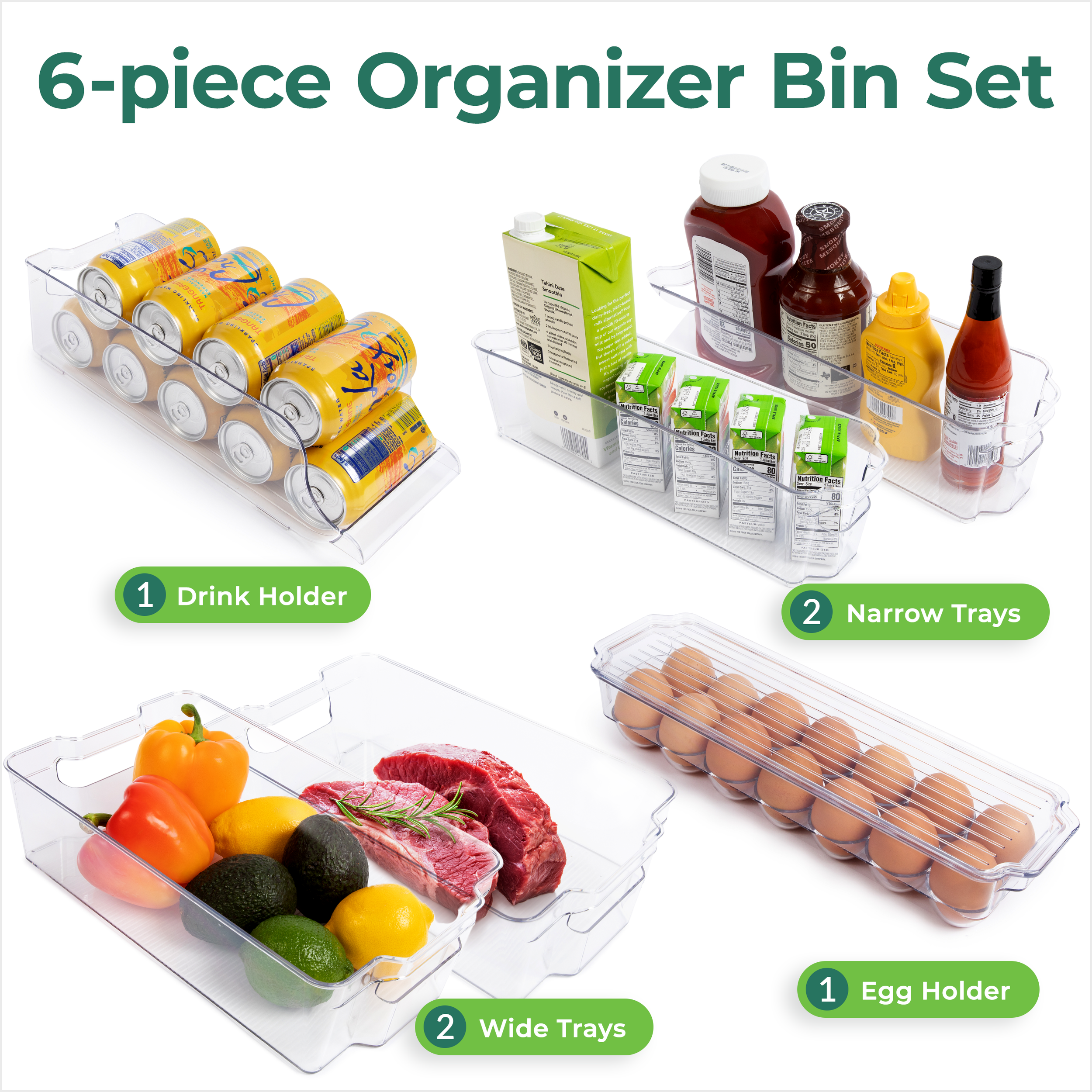 Greenco Fridge Bins Amazon Product Listings