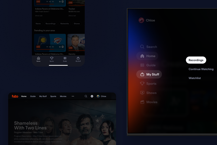 Fubo Global Main Navigation