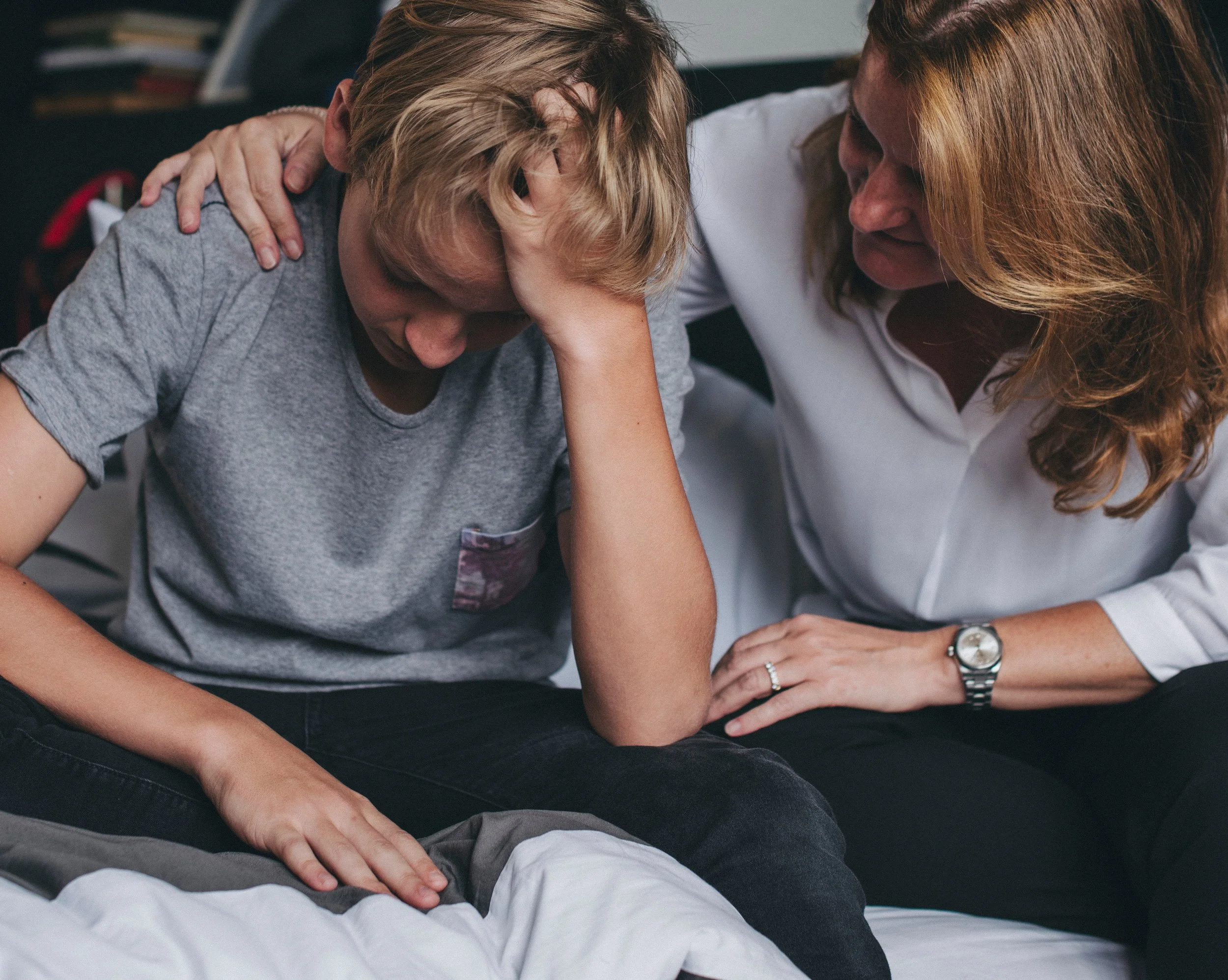A young teenage boy needing mental health support