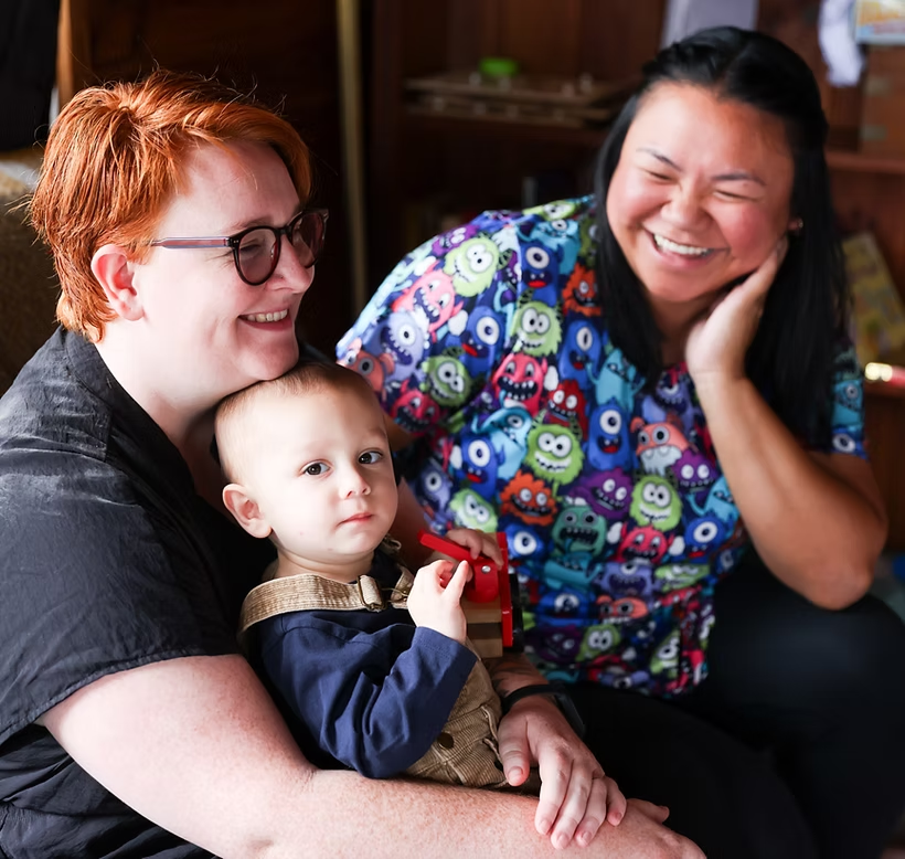 Mother and child with Well Child Tamariki Ora Nurse