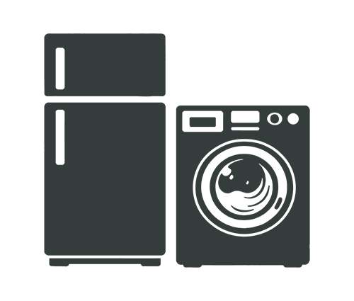 Graphic of a refrigerator and a washing machine.