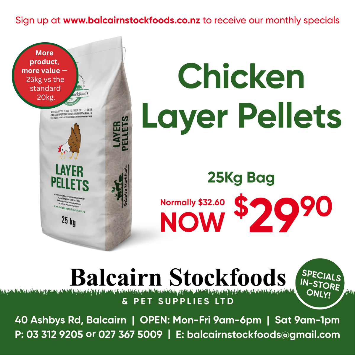 Balcairn Chicken Layer Pellets 25Kg