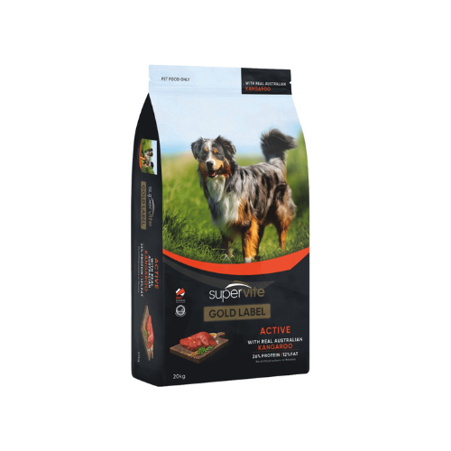 SuperVite Gold Label ACTIVE Adult Kangaroo Dog Food 20Kg