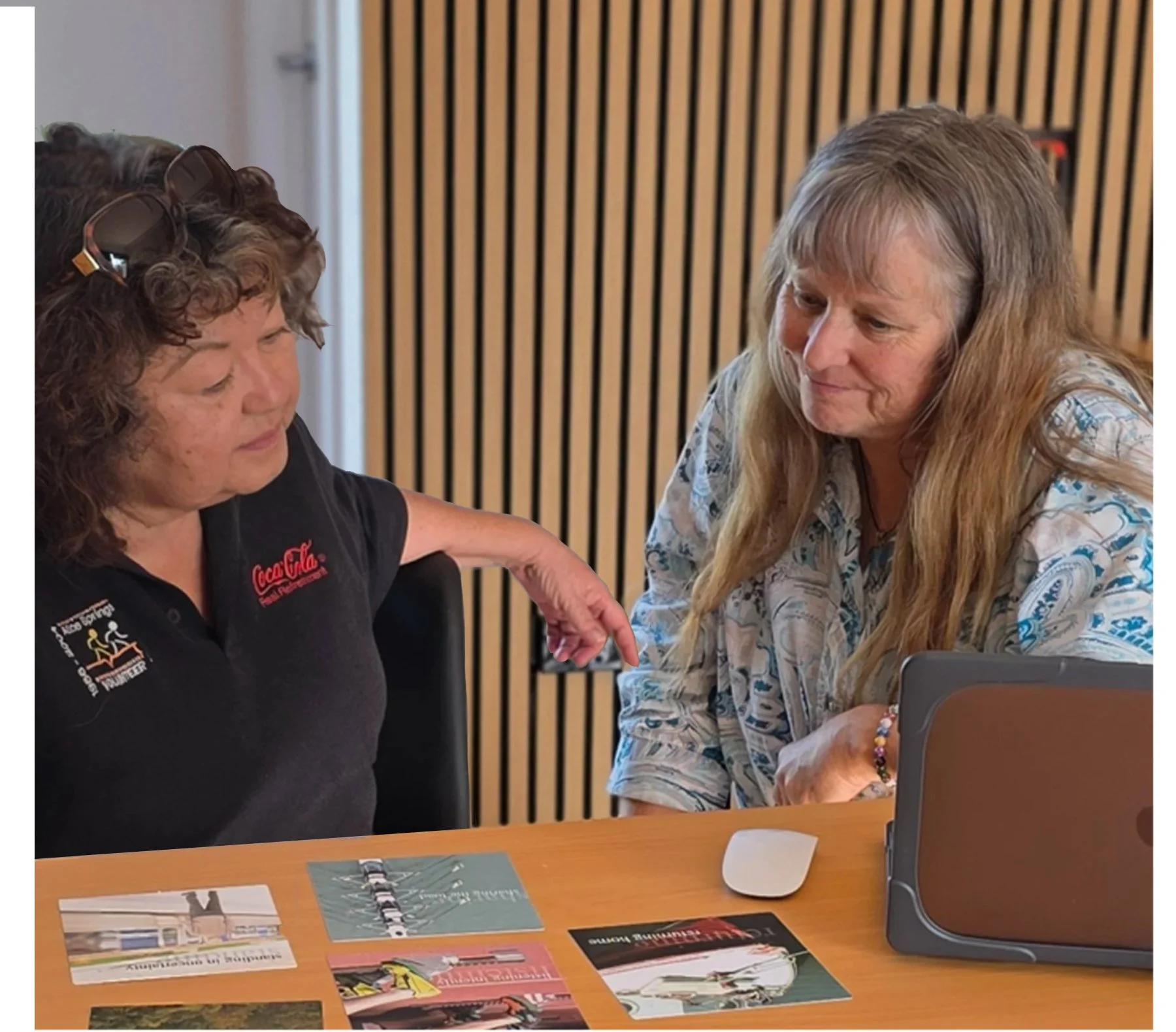 Support coordinator discussing options