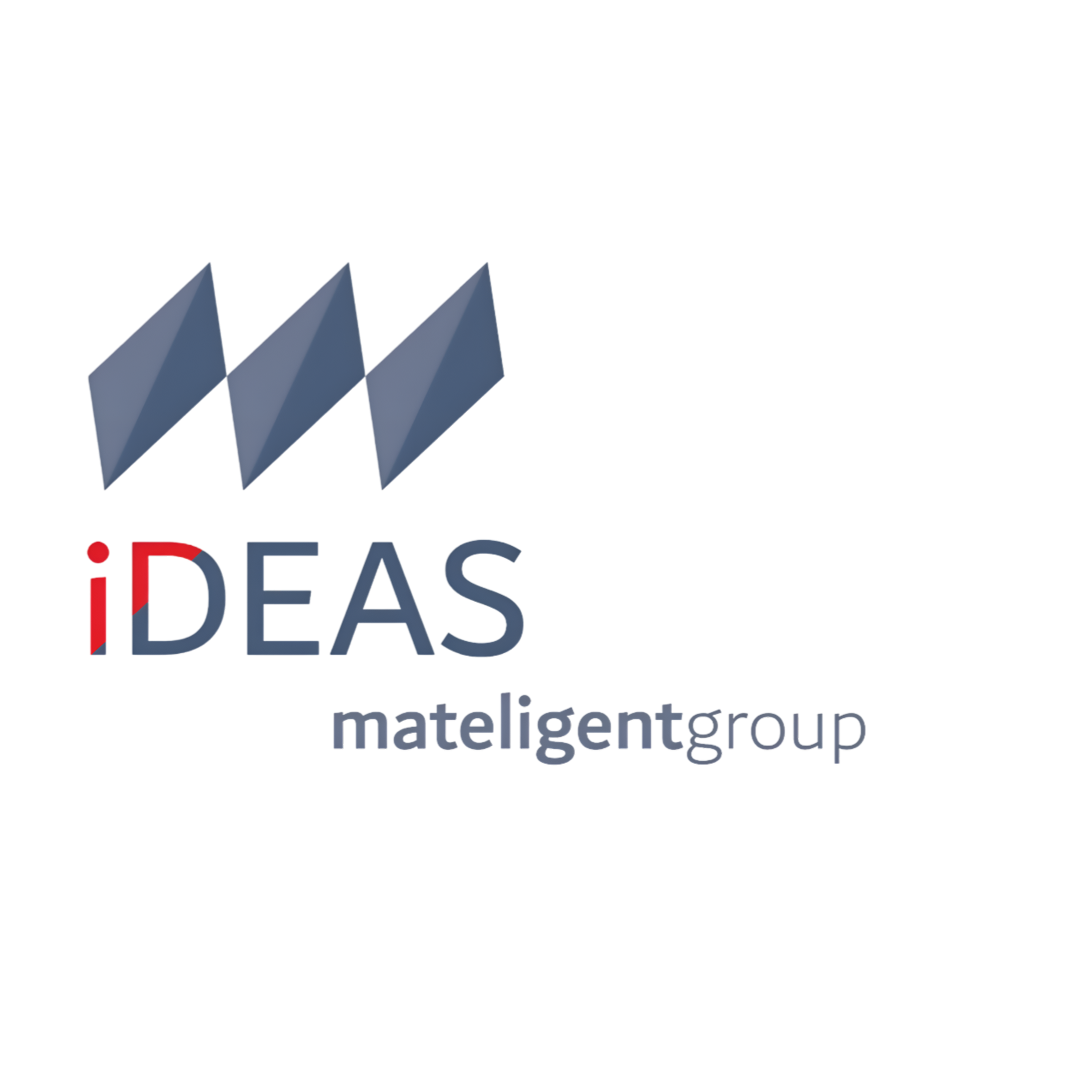 Logo for IDEASmatel igent group featuring three upward-pointing gray arrows and the company name in stylized text.