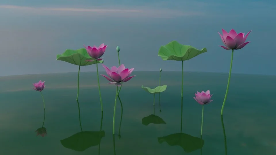 Building a Procedural Lotus Pond in Maya: L-Systems, Python, and Pipeline Architecture