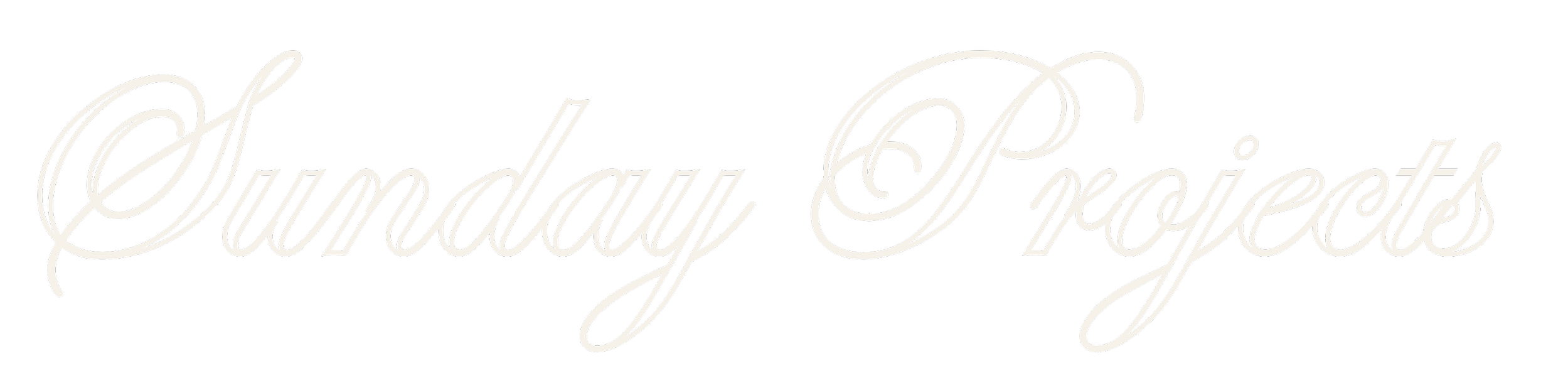 Text saying 'Sunday Projects' in white, cursive font on a black background.