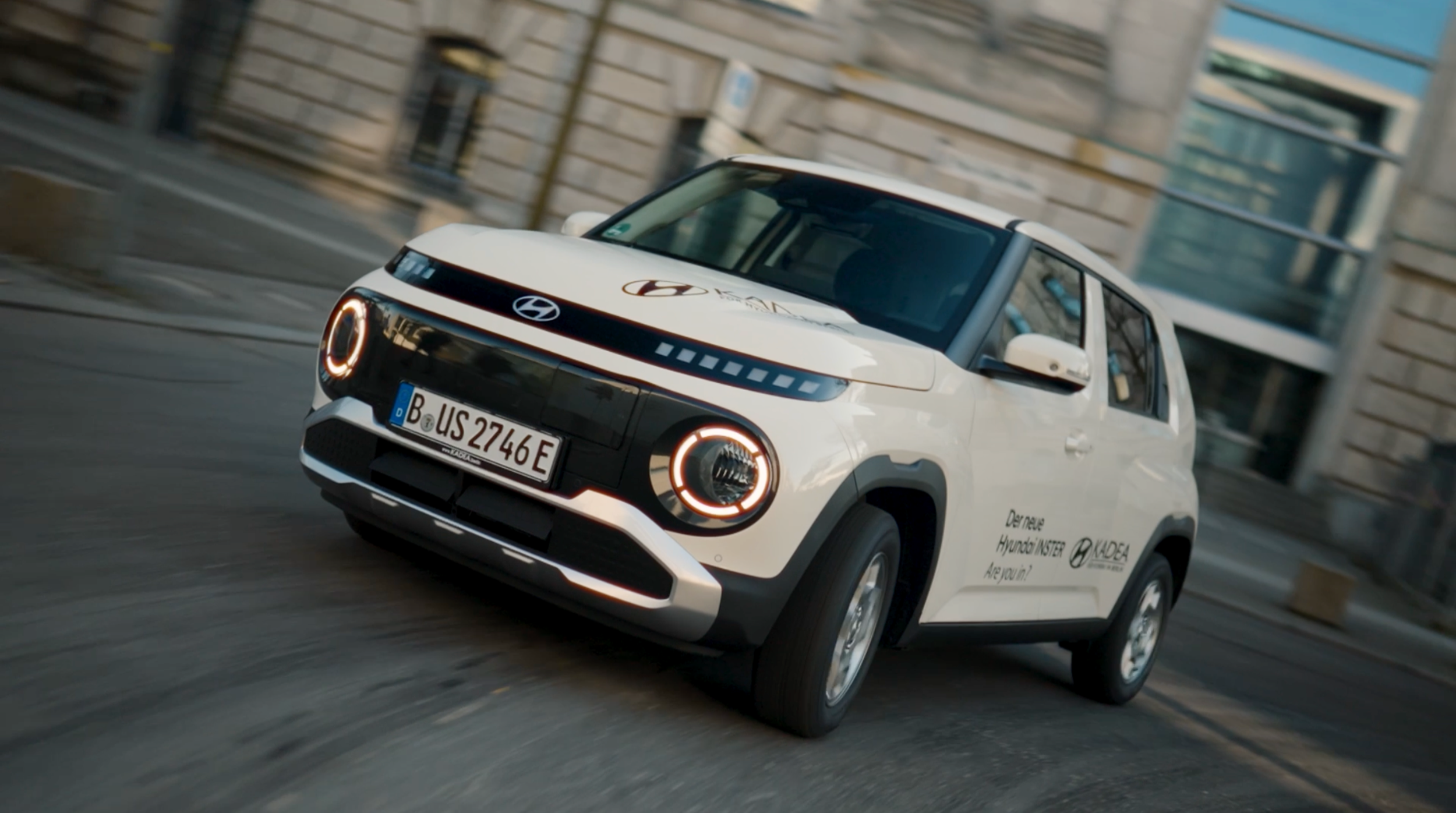 Social media advertising video for Hyundai electric city car, produced for KADEA Berlin to promote test drives and leasing offers.