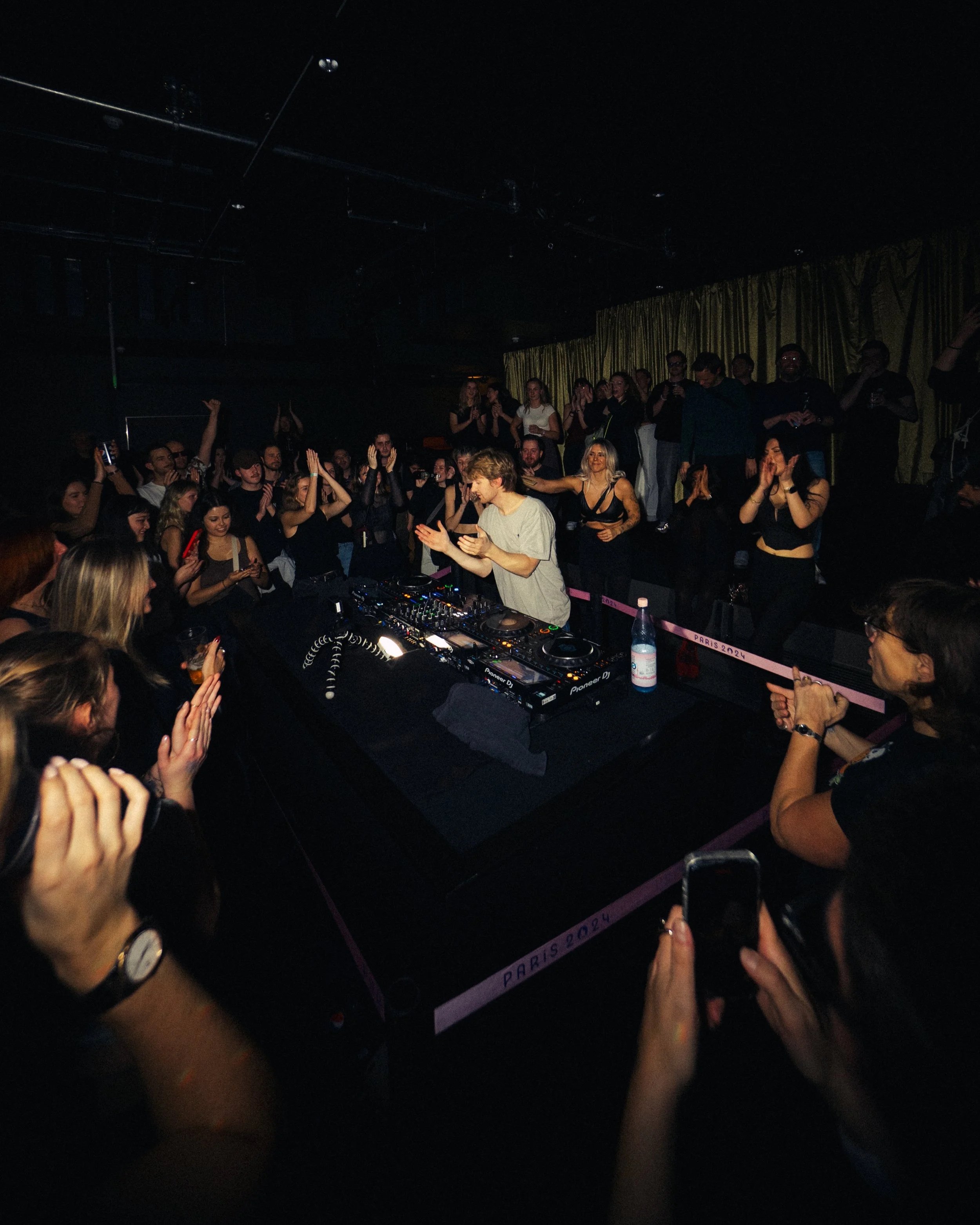 Close-up concert photo of Oskar med K during a live show in Berlin, highlighting emotion, focus, and stage presence.