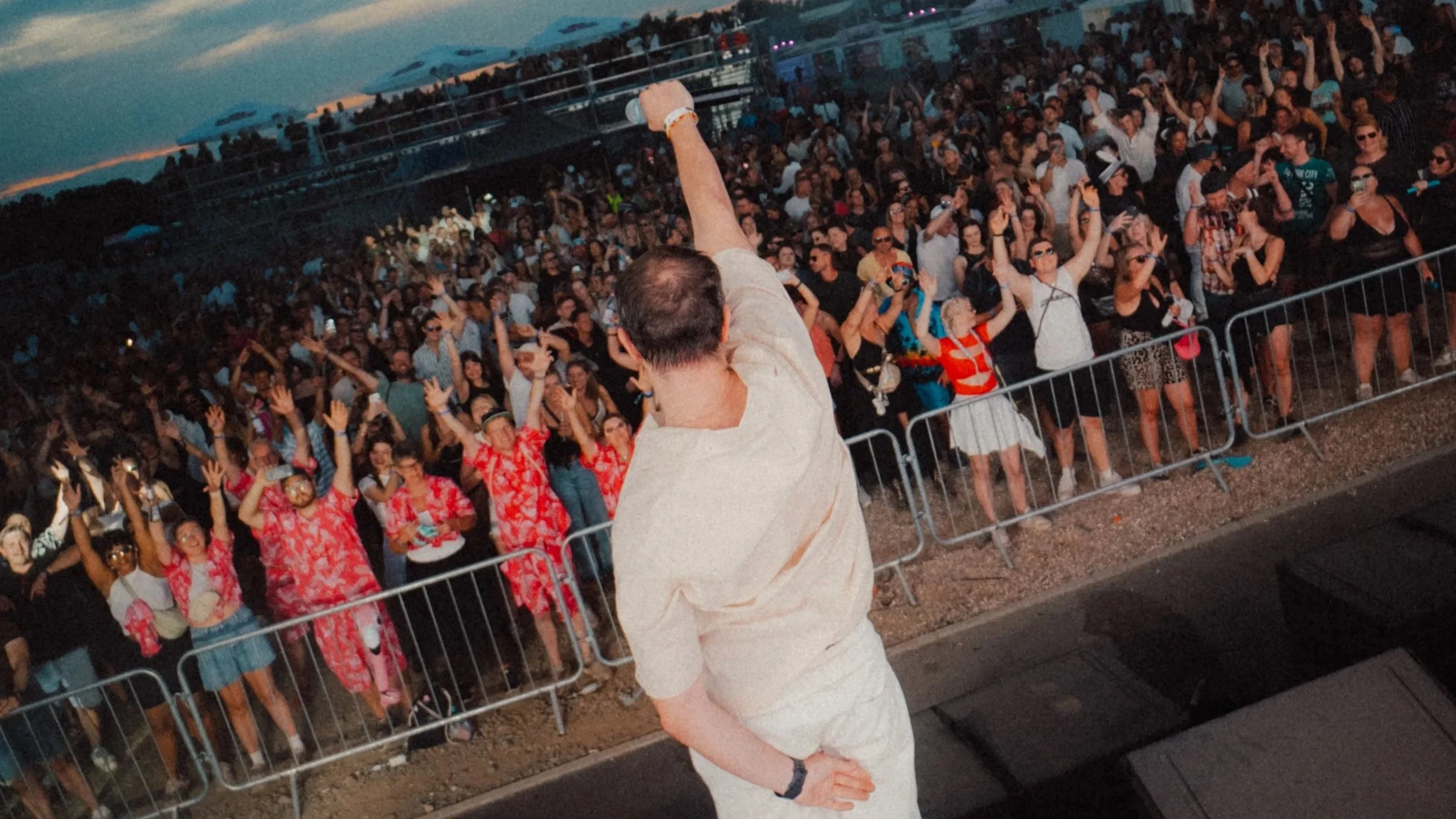 Concert photography showing crowd interaction and energy during an Alle Farben live show.
