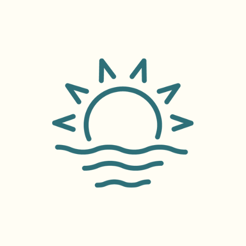 Icon von einer Sonne, die am Horizont untergeht