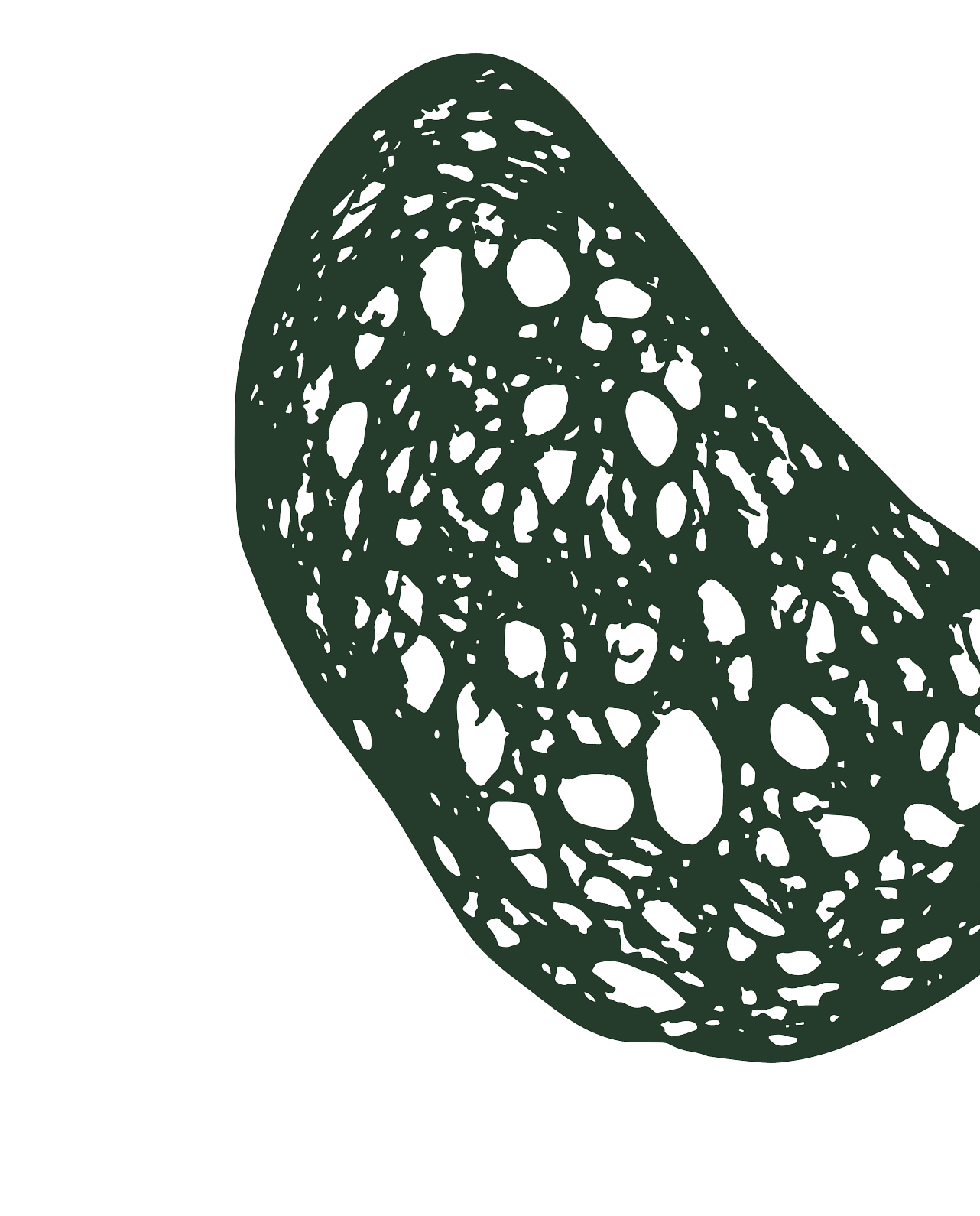 Illustration of a dark green, stylized, sourdough bread.