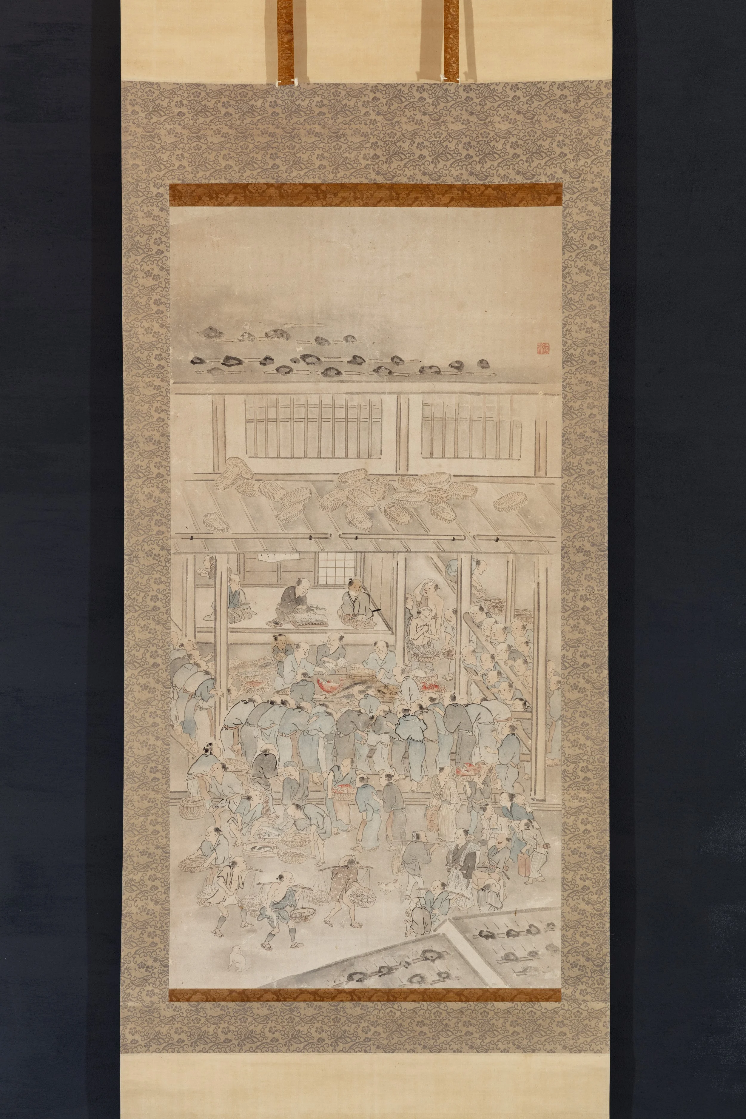 Fish Auction at Uogashi, attributed to Teisai Hokuba  1771–1844