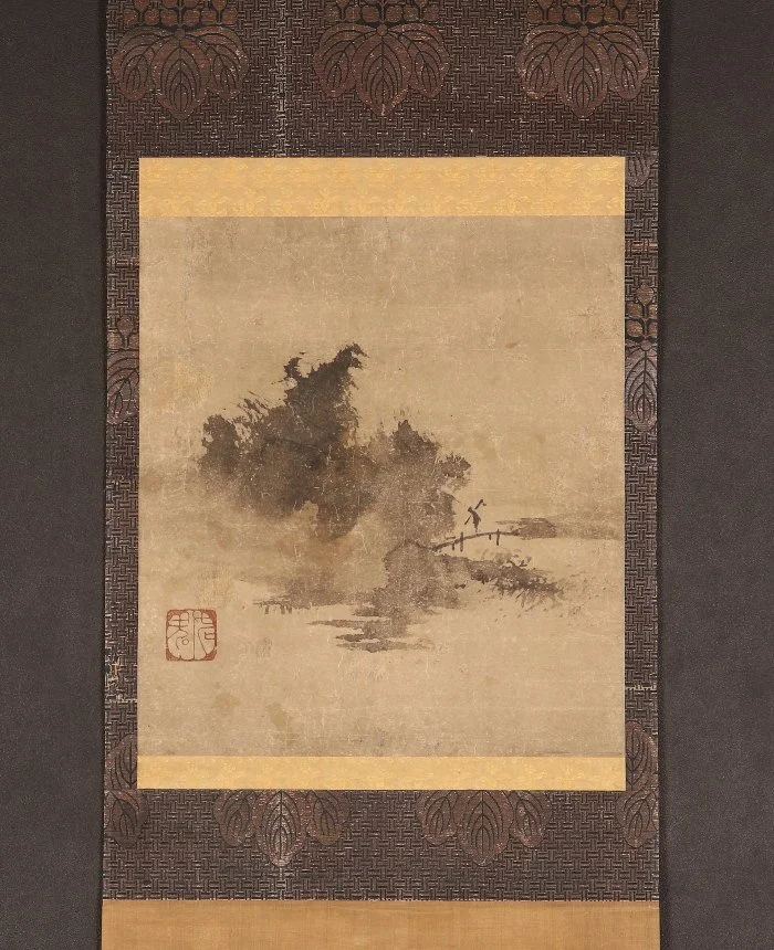 Traveler at a Plank Bridge After Soga Shōhaku (1730–1781)
