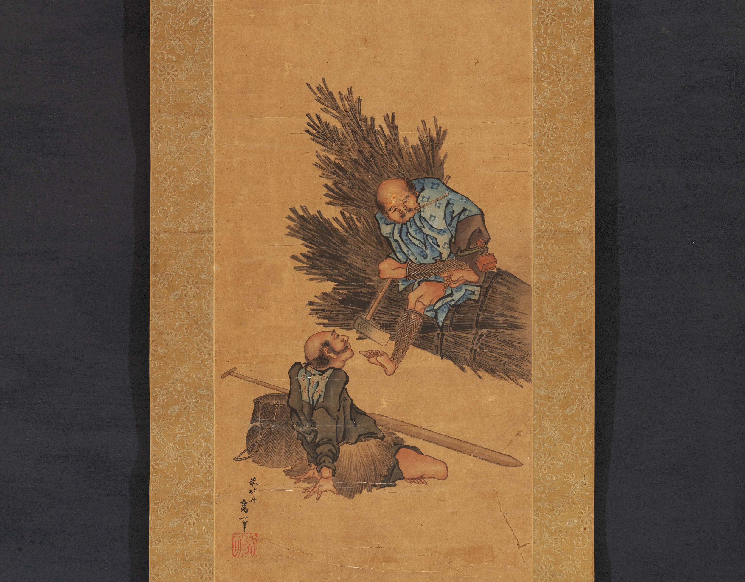 After Katsushika Hokusai (1760–1849) Fisherman and Woodcutter in Dialogue (山水図)