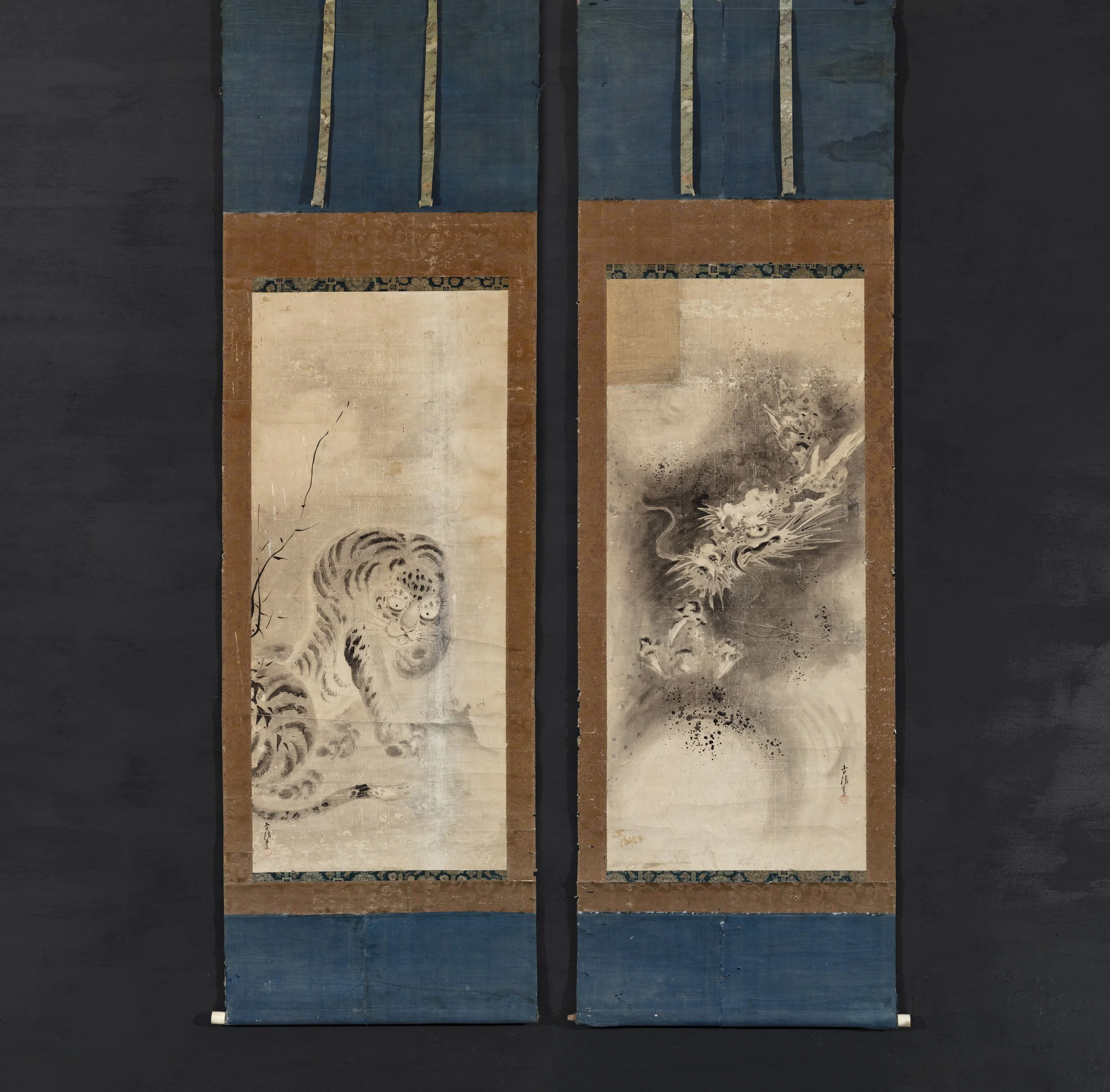 Kano Eisen Hisanobu (1696–1731)  Tiger and Dragon (Ryūkō-zu)