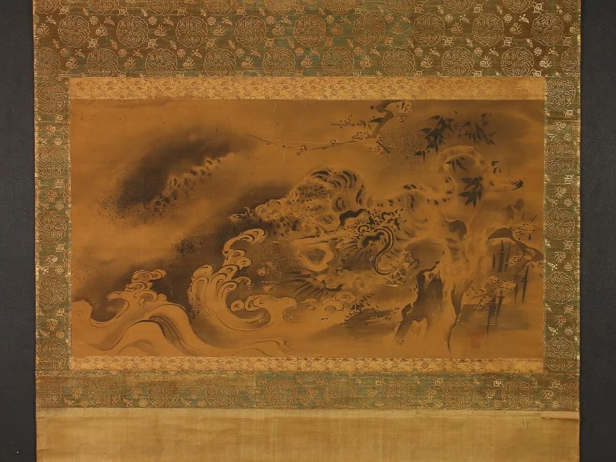 Dragon and Tiger with Plum and Bamboo Kano-school workshop, Kyoto/Ōsaka circle