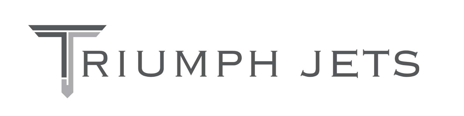 Logo of Triumph Jets with a stylized jet engine forming the 'T' in Triumph.