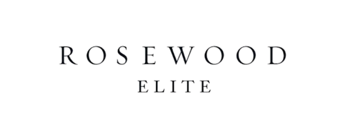 Rosewood Elite logo with black background and stylized text.