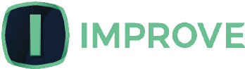 Logo with the letter I inside a dark circle, next to the word 'IMPROVE' in green