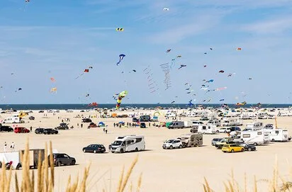 Rømø strand, drageflyvning, bred sandstrand, sommerstemning