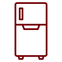 Rødt køleskab