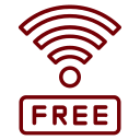 Ikon af Wi-Fi signal med teksten 'FREE' under