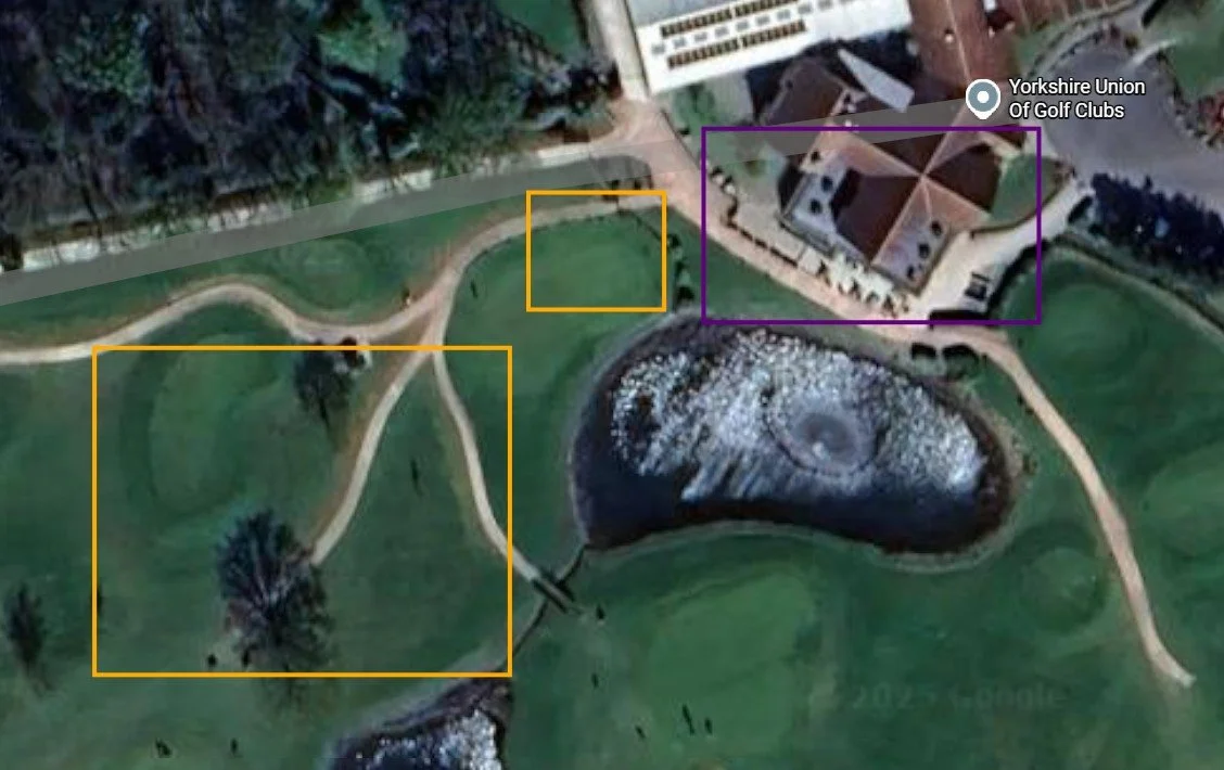 Your wedding venue is in the purple box. Fireworks are set off from the large orange area, and any extras such as fire rope are usually set up in the smaller orange box