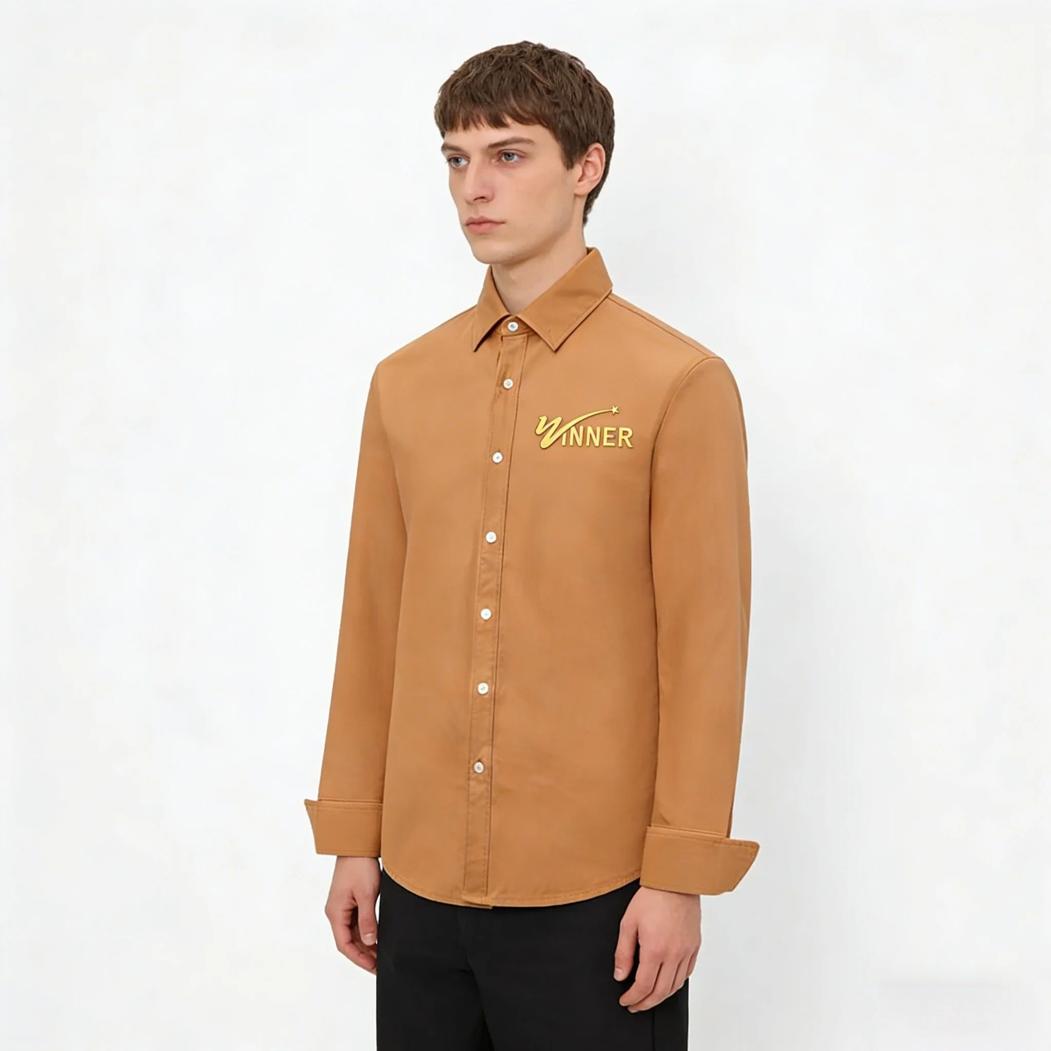 Polo Ralph Lauren Men’s Tan Long Sleeve Shirt – Classic Oxford Cotton Casual Shirt