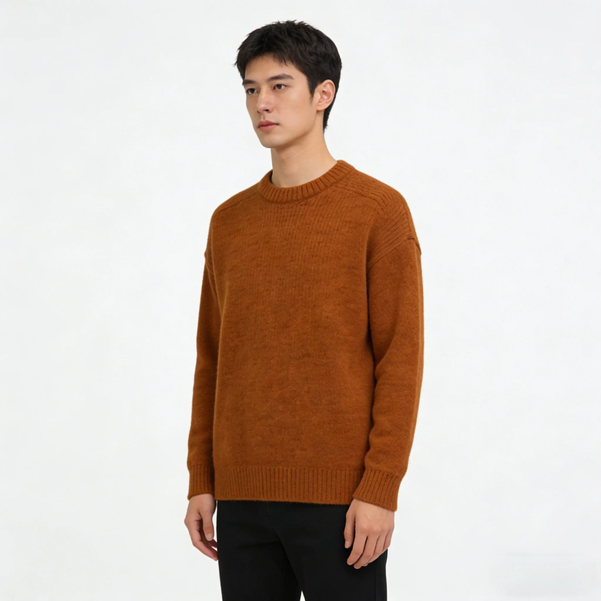 Oversized Ribbed Knit Sweater for Men | Warm Winter Pullover