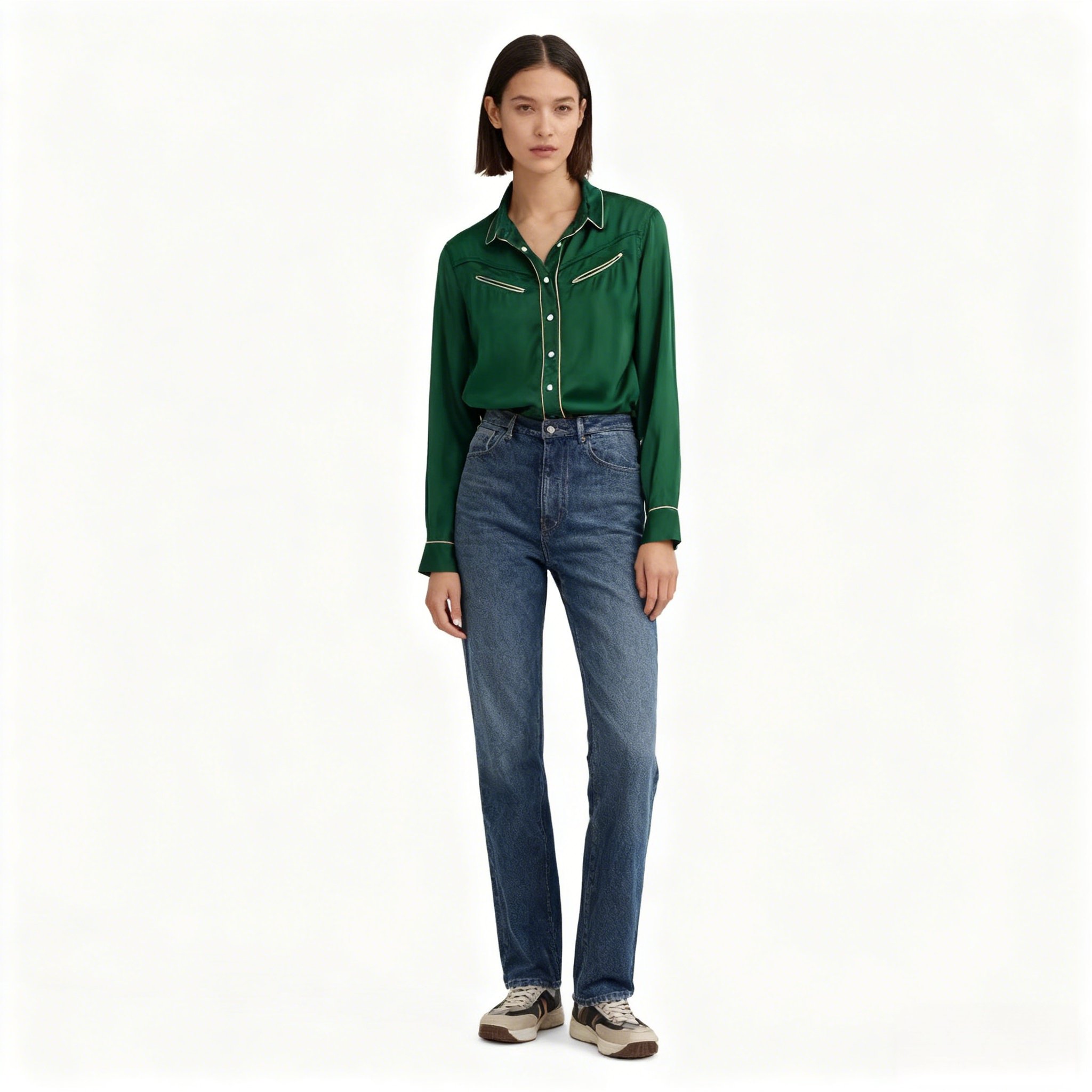 Women's Elegant Green Blouse