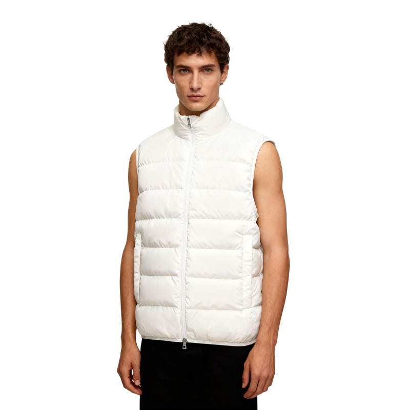 Premium White Down Vest – Lightweight Puffer Gilet for Men/Women, High Neck Warmth & Packable Design