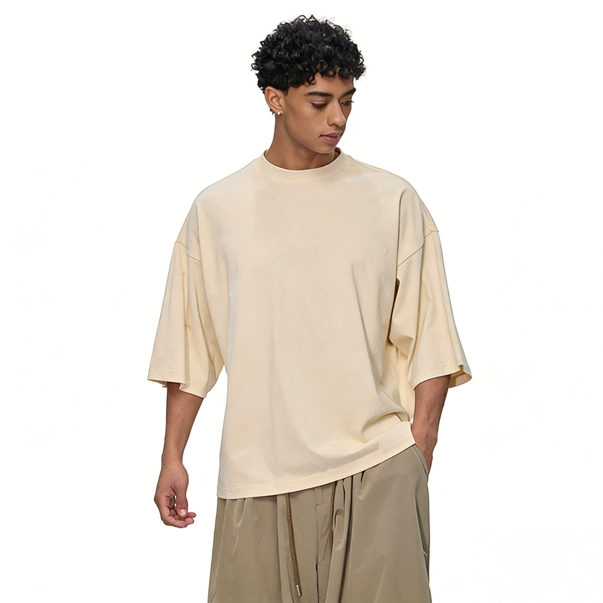 Premium Beige Crew Neck T-Shirt