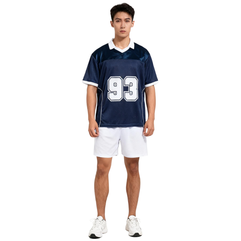 Vintage 93 Number Mesh Polo Shirt – Retro Sports Jersey Top